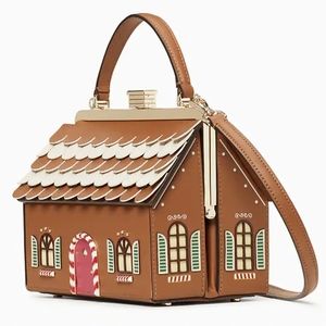 NWT Bundle Kate Spade Gingerbread house crossbody, card holder and bag charm